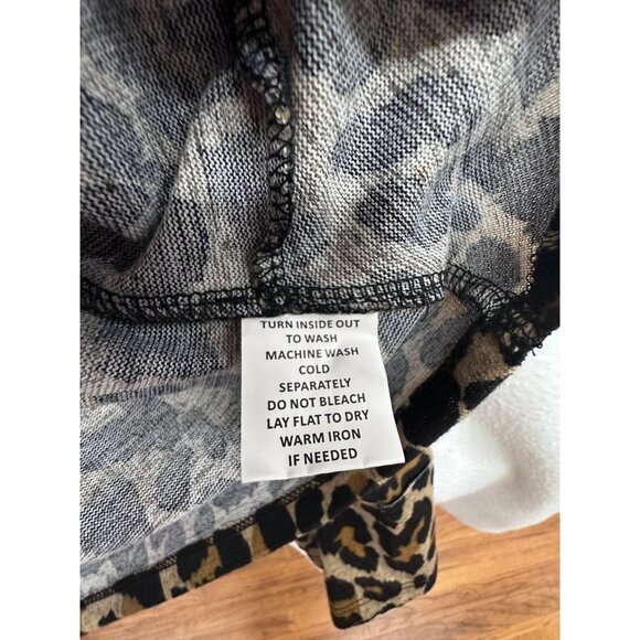 Tru Luxe Jeans Womens Leopard Print Cardigan XL Animal Print Long Sleeve - Picture 5 of 8